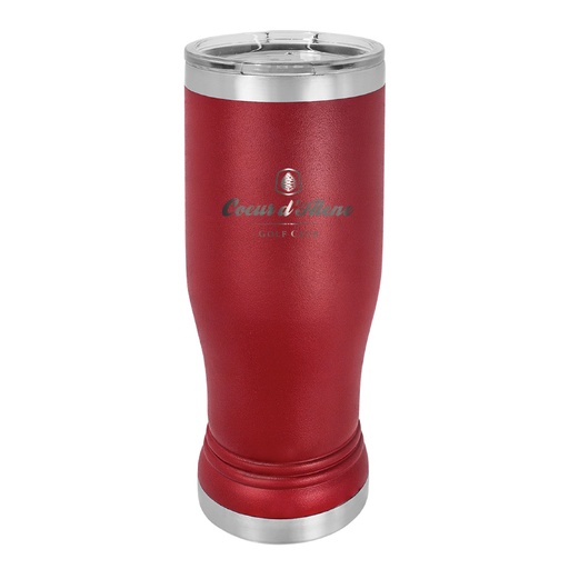 20 OZ. MAROON POLAR CAMEL STAINLESS PILSNER WITH LID